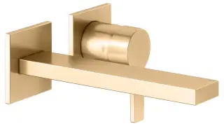 Keuco Edition 11 Смеситель для раковины рычажный, на 2 потреб., излив 18,7 см, встр., цвет:латунь 51116 250200