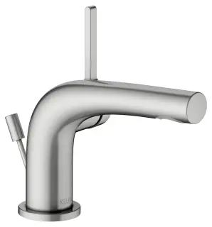 Keuco Edition 400 Смеситель для раковины рычажный 80, с д/к и гарнит. для слива, цвет:нерж. сталь 51504 210000