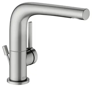 Keuco Edition 400 Смеситель для раковины рыч. 150, с д/к и гарнитуром для слива, цвет:нерж. сталь 51505 210000