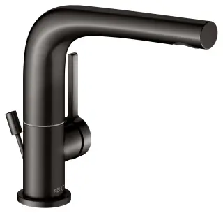 Keuco Edition 400 Смеситель для раковины рычаж. 150, с д/к и гарнитуром слива, цвет: титан черный 51505 350000