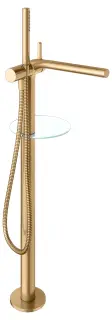 Keuco Edition 400 Смеситель для ванны, напольный, ручной душ, шланг, излив 81,7 см, цвет: латунь 51527 250100