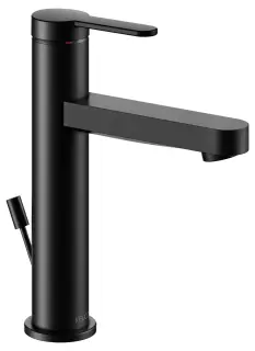 Keuco Ixmo Смеситель для раковины рычажный 130, с д/к и гарнитуром для слива, цвет: черный мат. 59501 373001