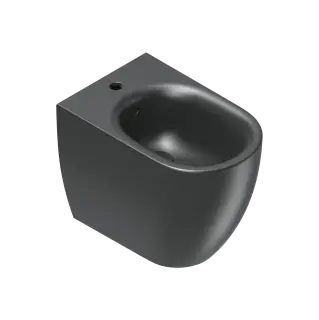 Catalano Sfera Биде приставное 35x55 см, 1 отв., с переливом, покр. Cataglaze, цвет: черный матовый 0519551022