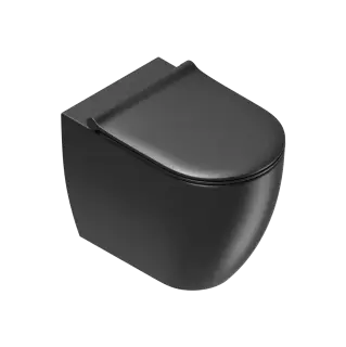 Catalano Sfera Унитаз приставной безободковый 35x55 см смыв торнадо, Cataglaze, цвет: черный матовый 0514550022