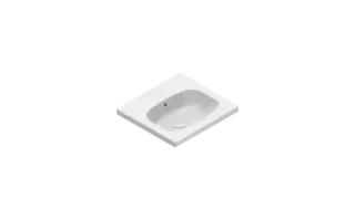 Catalano Alvea Раковина подвесная 50x46 см, с переливом, покрытие Cataglaze, цвет: белый глянцевый 0620500001