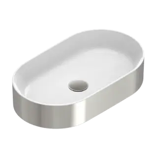 Catalano Gold & Silver Раковина чаша 60x35x12h см без перелива Cataglaze, цвет: серебро/белый глянц. 0122600041