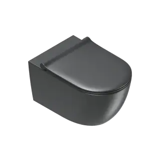 Catalano Sfera Унитаз подвесной безободковый 35x55 см, смыв торнадо, Cataglaze, цвет: черный матовый 0511550022