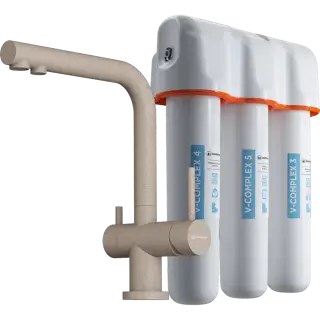 Omoikiri Смеситель для кухни с фильтром в комплекте, цвет: бежевый 4055.8028P