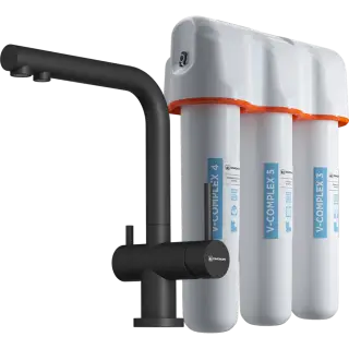 Omoikiri Смеситель для кухни с фильтром в комплекте, цвет: черный 4047.8028P