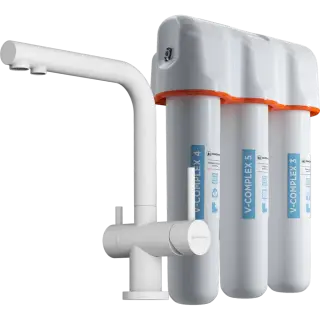 Omoikiri Смеситель для кухни с фильтром в комплекте, цвет: белый 4054.8028P