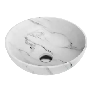 Omoikiri Hitomi Раковина чаша d41x14,5h см, из Natceramic, без перелива, цвет: white marble 4972078