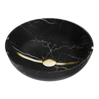 Omoikiri Hitomi Раковина чаша d41x14,5h см, из Natceramic, без перелива, цвет: black marble 4972077
