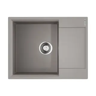 Omoikiri Daisen 65T GR Кухонная мойка из Tetogranit 65x23 см, крыло справа, цвет: leningrad grey 4993583