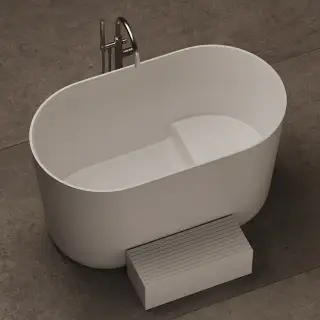 Dea Design Single Ванна из Solid Surface отдельностоящая 135x75 см, композит, цвет: белый матовый DD8673 1350 18