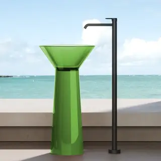 Dea Design Pedestal Basin Раковина напольная 48x48x90h см, Glasstech, цвет: emerald DD2022 480 R3