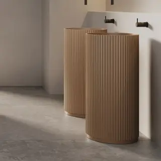 Dea Design Pedestal Basin Раковина напольная 45x45x90h см, Solid Surface, цвет: dark camel DD2803 450 1