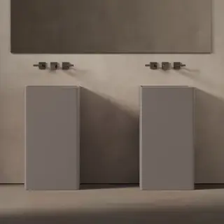 Dea Design Pedestal Basin Раковина напольная 45x45x90h см, Solid Surface, цвет: grey brown DD2017 450 6