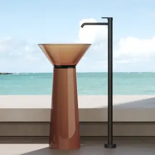 Dea Design Pedestal Basin Раковина напольная 48x48x90h см, Glasstech, цвет: brown copper DD2022 480 R9