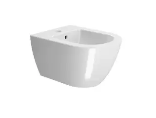 GSI Pura Биде подвесное с 1 отверстием под смеситель и переливом, с крепежом, цвет: белый глянцевый 8864FR2111