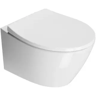 GSI Modo Унитаз подвесной 52x37 см безободковый, смыв swirlflush, с креплением, цвет белый глянцевый 9816FR211