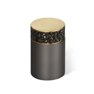 Decor Walther Rocks Контейнер для ванной Ø6,5 см, крышка покрыта темн. кристаллами цвет: золото мат. 0933767