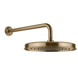 Gessi Venti20 Верхний душ 33 см 1 режим, кронштейн настенный 39 см, цвет: warm bronze brushed PVD 65149#726