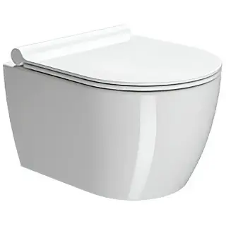 GSI Pura Унитаз подвесной 46x35 см безободковый, смыв swirlflush, цвет: белый глянцевый 880211