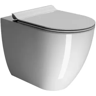 GSI Pura Унитаз приставной 50x36 см безободковый, смыв swirlflush, цвет: белый глянцевый 880411