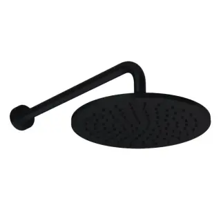 Gessi Origini Верхний душ 25 см 1 вид струи, кронштейн настенный 38,9 см, цвет: matte black 66148#299