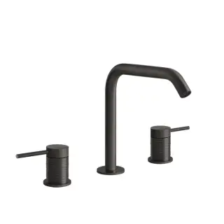 Gessi 316 Смеситель для раковины без донного клапана двухвент., цвет: black metal brushed PVD 54312#707