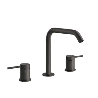Gessi 316 Смеситель для раковины без донного клапана двухвент., цвет: black metal brushed PVD 54412#707