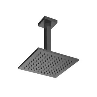 Gessi Emporio Shower Верхний душ 20x20 см 1 вид струи, кронштейн потолочный 26 см, цвет: matte black 47374#299