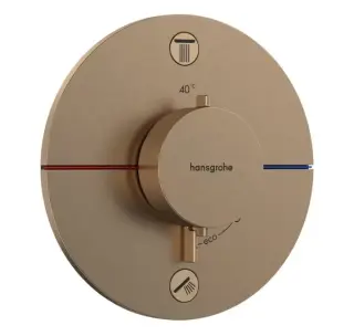 Hansgrohe ShowerSelect S Термостат для душа встраиваемый на 2 потребителя, цвет: шлиф. бронза 15556140
