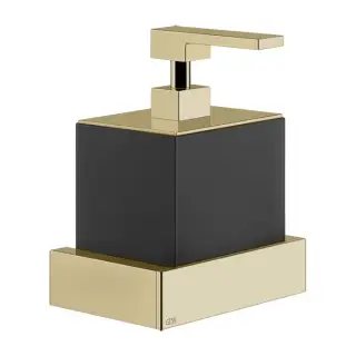 Gessi Inverso Дозатор для жидкого мыла, подвесной, с черной колбой, цвет: brushed brass PVD 20814#727
