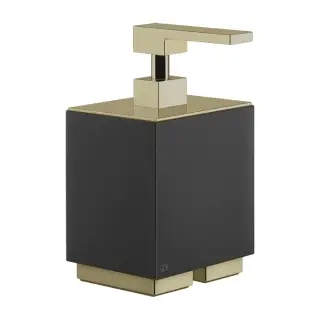 Gessi Inverso Дозатор для жидкого мыла, подвесной, с черной колбой, цвет: brushed brass PVD 20838#727