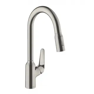 Hansgrohe Focus M42 Смеситель для кухонной мойки однорычажный 220, с выдв. изл. цвет: нержав. сталь 71800800
