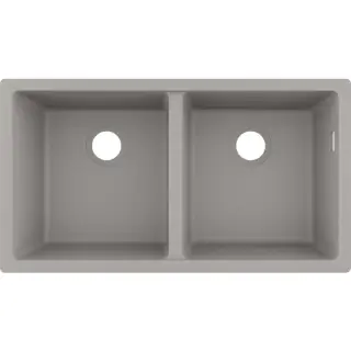 Hansgrohe S51 Кухонная мойка встраиваемая снизу 2 чаши 82x45 см, цвет: cерый бетон 43434380