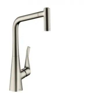 Hansgrohe Metris M71 Смеситель для кух. мойки однорыч. 320 EcoSmart, с выдв. изл. цвет: нерж. сталь 14780800