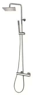 Bossini Cosmo Душевая стойка: смеситель, ручной и верхний душ, 1 вид струи, шланг, цвет: chrome L10103.030