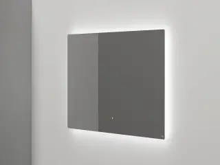 Salini Ombra Зеркало для ванной с подсветкой прямоугольное, антизапотевание 100x90h см, цвет: белый 27M011090BH