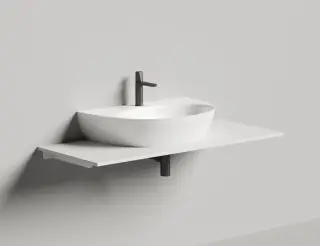 Salini Alda Wall 03 Раковина подвесная округлая 71x45x15h см, цвет: белый глянцевый 140313G