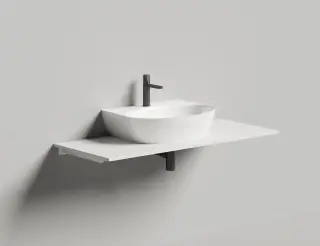 Salini Alda Wall 02 Раковина подвесная округлая 58x45x15h см, цвет: белый глянцевый 140312G