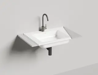 Salini Onda 80 Раковина столешница прямоугольная 80x50x1,6h см, цвет: белый матовый 1402201M