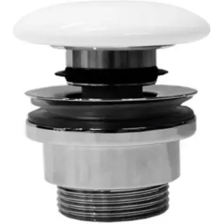 GSI Донный клапан для раковины универсальный с керамической крышкой, цвет: белый глянцевый PCS11