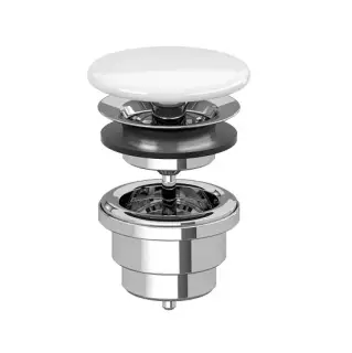 Villeroy & Boch Донный клапан незапираемый, универсальный с керамич. крышкой, цвет: альпийский белый 68080001
