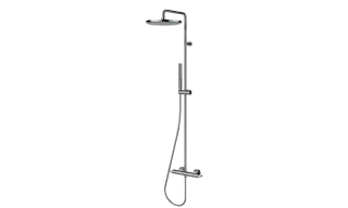 Bossini Apice Душевая стойка: смеситель, ручной и верхний душ, 1 вид струи, шланг, цвет: chrome L10507.030