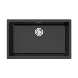 Omoikiri Okinoshima 76-U/I-BL Кухонная мойка Natceramic 76x46 см, цвет: черный 4997146