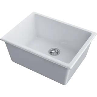 Omoikiri Okinoshima 61-U/I-WH Glossy Кухонная мойка Natceramic 61x46 см, цвет: белый 4993256