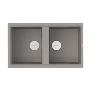 Omoikiri Kitagawa 86-2-GR Кухонная мойка Artceramic 86x51 см, цвет: leningrad grey 4993491
