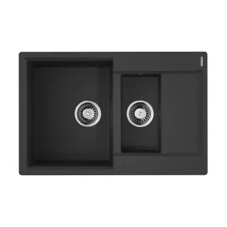 Omoikiri Daisen 78-2T-BL Кухонная мойка Tetogranit 78x51 см, цвет: черный 4993535